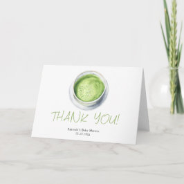 Tarjeta De Agradecimiento Watercolor Matcha Latte Baby Shower Gracias