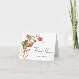 Tarjeta De Agradecimiento Watercolor Meadow Strawberry