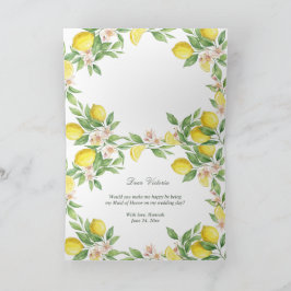 Tarjeta De Agradecimiento Watercolor Mediterrane will you be MAID OF HONOR?