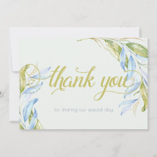 Tarjeta De Agradecimiento Watercolor Moderno Boho Leafy Brands Gracias