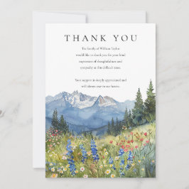 Tarjeta De Agradecimiento Watercolor Mountain Wildflower Funeral