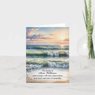 Tarjeta De Agradecimiento Watercolor Ocean Surf Sympathy