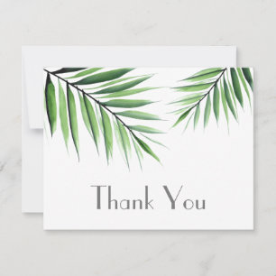 Tarjeta de agradecimiento Watercolor Palms