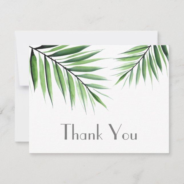 Tarjeta de agradecimiento Watercolor Palms (Anverso)