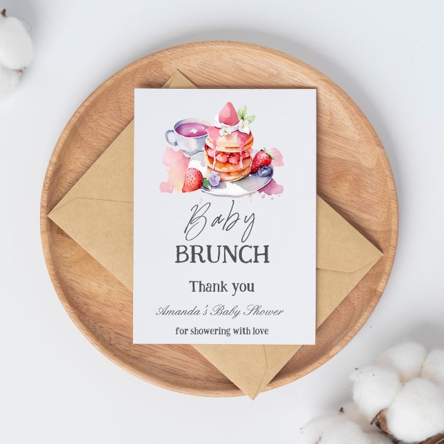 Tarjeta De Agradecimiento Watercolor Pancake Baby Brunower (Subido por el creador)