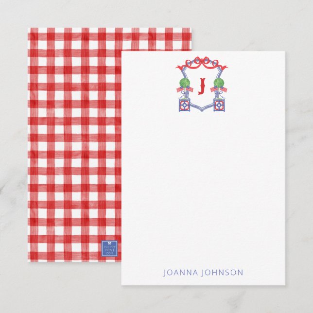 Tarjeta De Agradecimiento Watercolor Patriótico Escudo Topiary American Flag (Anverso / Reverso)