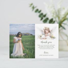 Tarjeta De Agradecimiento Watercolor Pequeño Ángulo Primera Santa Comunión