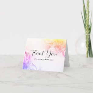 Tarjeta de agradecimiento Watercolor Pink & Gold F