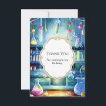 Tarjeta De Agradecimiento Watercolor Science Magic Scientiday<br><div class="desc">Expresar su gratitud con nuestra tarjeta de agradecimiento de cumpleaños de Watercolor Science Magic Scientist! Con encantadores ilustraciones acuarelas y campos de texto de personalizable, esta tarjeta le permite a su hijo agradecer a los huéspedes por su presencia o regalos reflexivos con encanto y estilo artístico. Con su diseño mágico...</div>