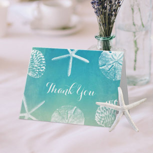 Tarjeta De Agradecimiento Watercolor Seashells Beach WeddingGracias