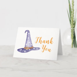 Tarjeta De Agradecimiento Watercolor Star Little Boo Witch Gorra Baby Shower