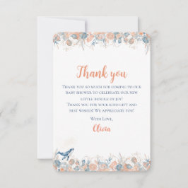 Tarjeta De Agradecimiento Watercolor Under the Sea Whale Baby Shower Thank