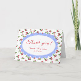 Tarjeta De Agradecimiento Watercolor vintage Flowers Baby Shower Thank you