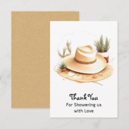 Tarjeta De Agradecimiento Watercolor Western Adventure Boy Baby Shower