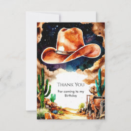 Tarjeta De Agradecimiento Watercolor Western Cowboy Birday
