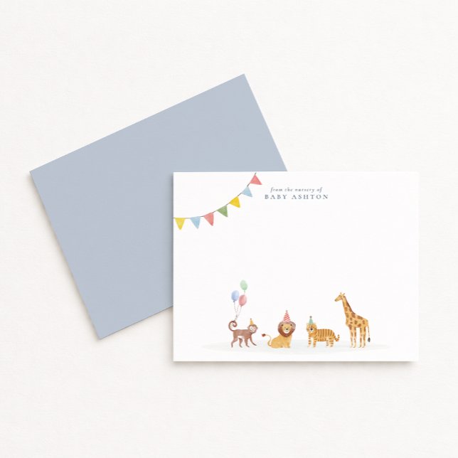 Tarjeta De Agradecimiento Watercolor Wild Animals Nursery note card (Subido por el creador)