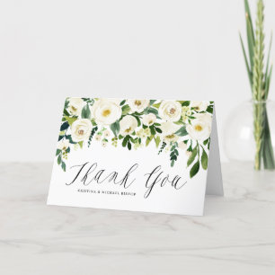 Tarjeta De Agradecimiento Watercolor Winter Garland Botánico Floral