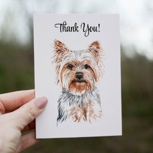 Tarjeta De Agradecimiento Watercolor Yorkie