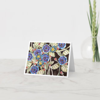 Tarjeta De Agradecimiento WatercolorFloral Folk Art Notecard