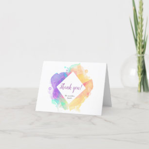 Tarjeta De Agradecimiento Watercolour Fun Thank You Card