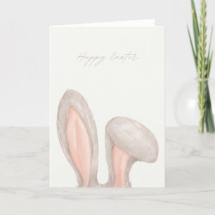 Tarjeta De Agradecimiento Watercolour Rabbit Ears Happy Easter Card