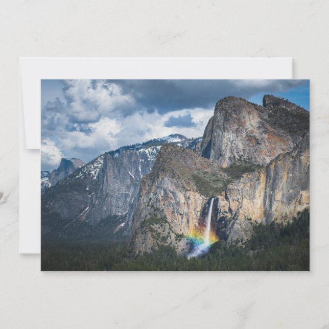 Tarjeta De Agradecimiento Waterfalls | Bridal Veil Falls Yosemite California (Anverso)