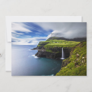 Tarjeta De Agradecimiento Waterfalls | Faroe Islands, Denmark
