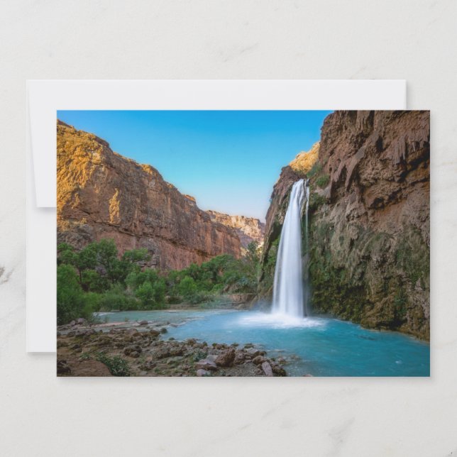 Tarjeta De Agradecimiento Waterfalls | Havasu Falls at Sunset (Anverso)