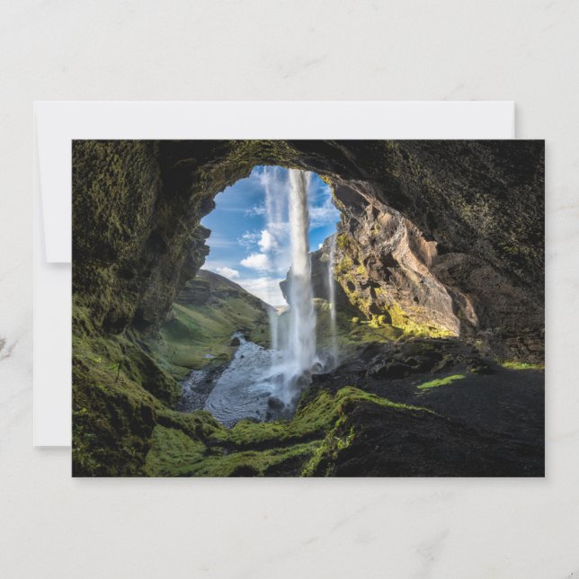 Tarjeta De Agradecimiento Waterfalls | Icelandic Waterfall (Anverso)