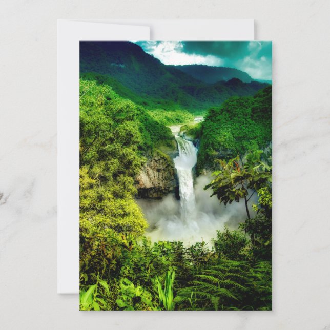 Tarjeta De Agradecimiento Waterfalls | San Rafael Falls, Ecuador (Anverso)