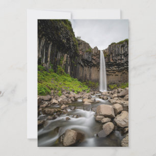 Tarjeta De Agradecimiento Waterfalls   Svartifoss Waterfall, South Iceland