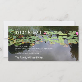 Tarjeta De Agradecimiento Waterlily 3 Peaceful Garden Sympathy Gracias