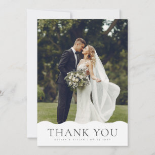 Tarjeta De Agradecimiento Wavy Curvy Photo W Note Boda