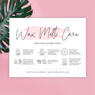 Tarjeta De Agradecimiento Wax Melts Care Card Safety Instructions Feminine
