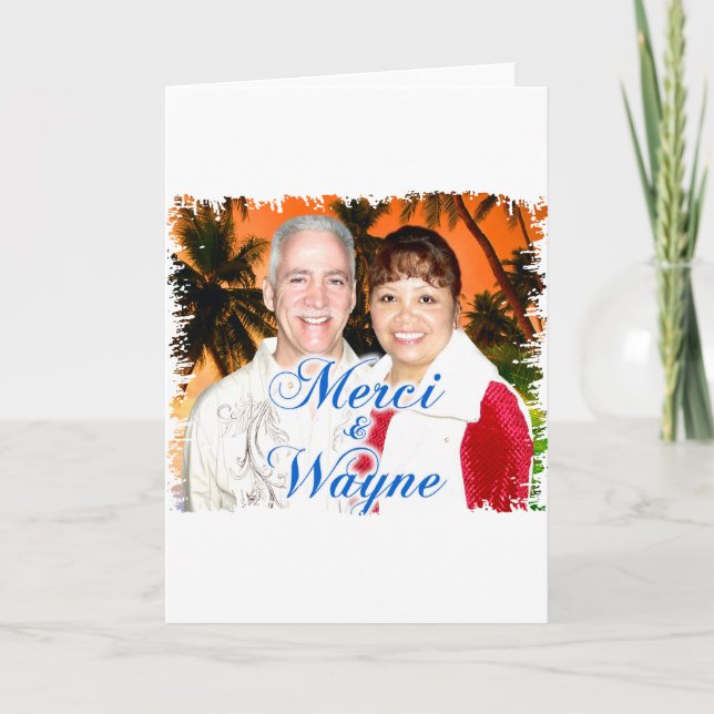 Tarjeta De Agradecimiento Wayne y Merci (Anverso)