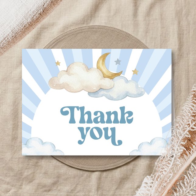 Tarjeta De Agradecimiento We are Over the Moon Baby Shower (Over the Moon Baby Shower Thank You Card)