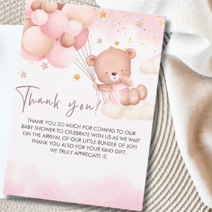 Tarjeta De Agradecimiento We Can Bearly Wait Cute Bear Baby Shower
