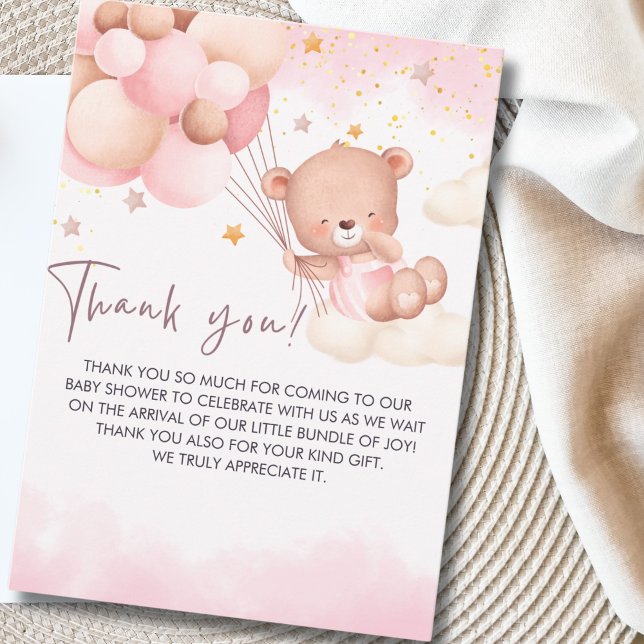Tarjeta De Agradecimiento We Can Bearly Wait Cute Bear Baby Shower (Subido por el creador)