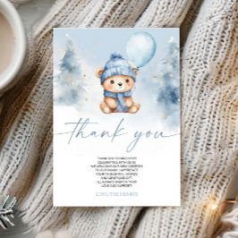 Tarjeta De Agradecimiento We Can Bearly Wait Winter Teddy Bear Baby Shower