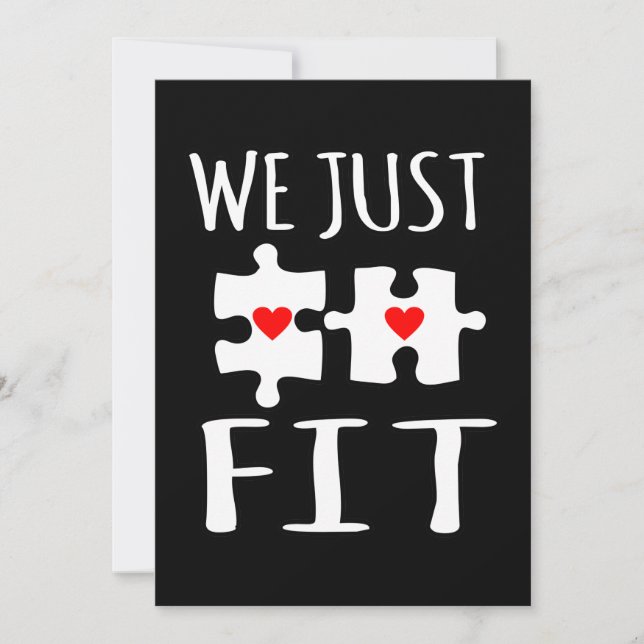 Tarjeta De Agradecimiento We Just Fit Valentine Romantic Valentines Day Coup (Anverso)
