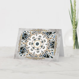 Tarjeta De Agradecimiento Web de nieve con flor de oro