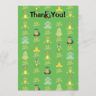 Tarjeta De Agradecimiento Webkinz va modelo verde