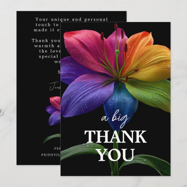 Tarjeta De Agradecimiento 🌈 Wedding budget  (Anverso / Reverso)