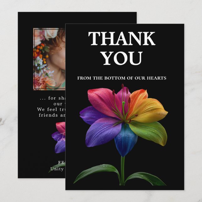 Tarjeta De Agradecimiento 🌈 Wedding budget with photo (Anverso / Reverso)