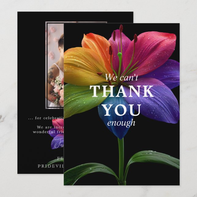 Tarjeta De Agradecimiento 🌈 Wedding budget  with photo (Anverso / Reverso)