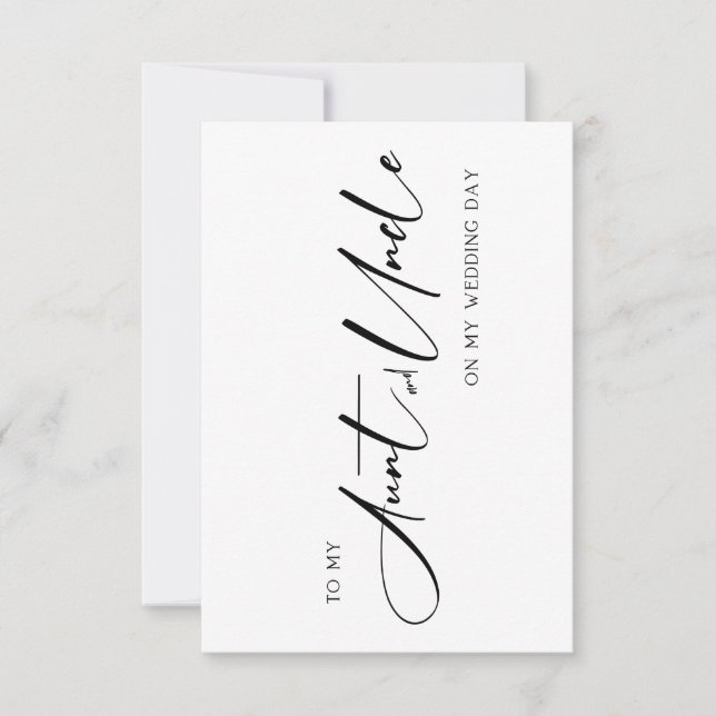 Tarjeta De Agradecimiento Wedding Card  for Your Aunt and Uncle  (Anverso)