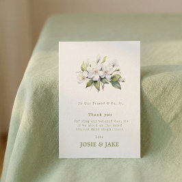 Tarjeta De Agradecimiento Wedding elegant white floral blossom thank you
