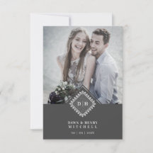 Wedding Initials Ornamental Lace Sophisticated