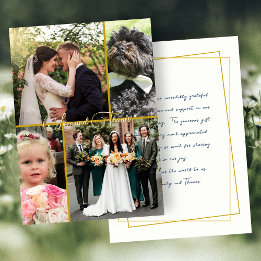 Tarjeta De Agradecimiento Wedding Love n Thanks Photo Collage Message