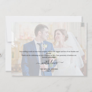 Tarjeta De Agradecimiento Wedding Thank You Card